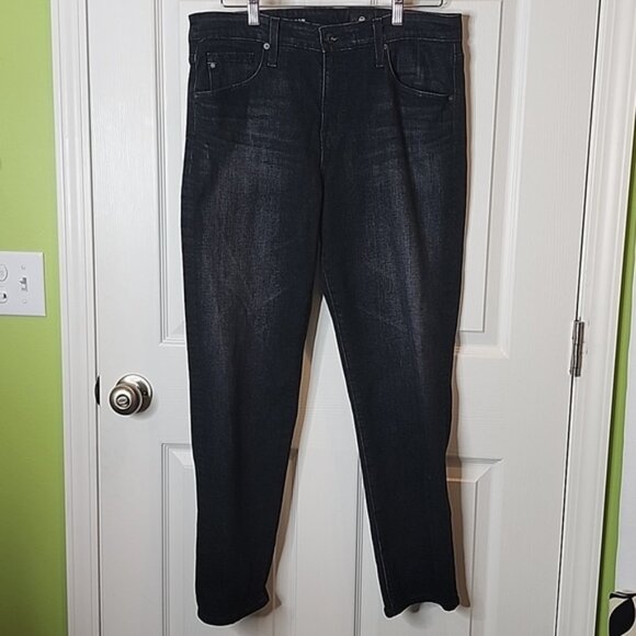 Adriana Goldschmied Ex-Boyfriend AG-ED Slouchy Slim Black Denim 31R - Picture 1 of 7